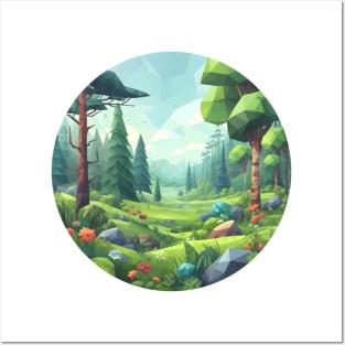 Low Poly Spring Forest Posters and Art